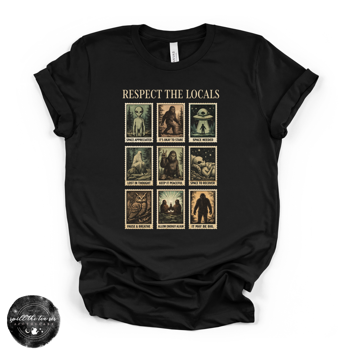 Respect the Locals Cryptid Tee | Funny Bigfoot Graphic T-Shirt