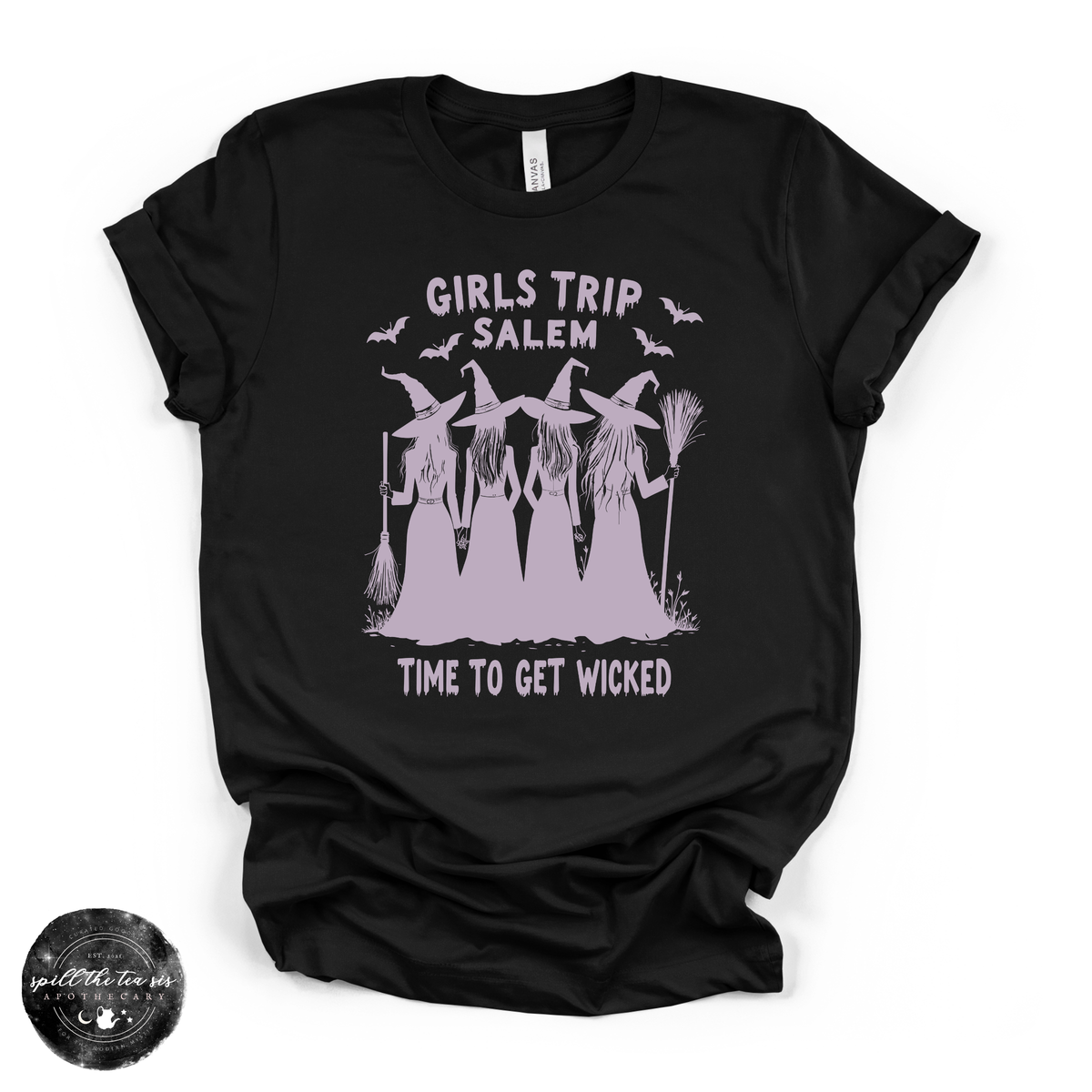 Girls Trip to Salem Tee | Witchy Travel Graphic T-Shirt {LIGHT PURPLE}