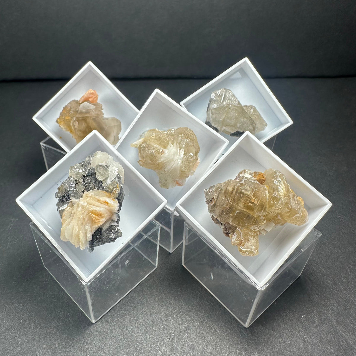 Thumbnail Specimens in Acrylic Box from Morocco