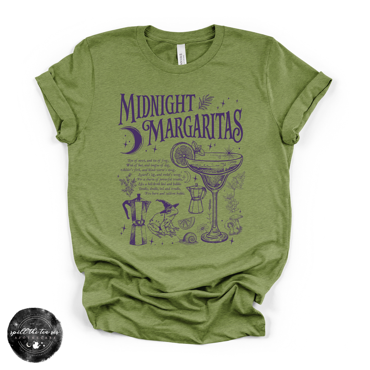 Midnight Margaritas Spell Tee | Witchy Cocktail Graphic T-Shirt