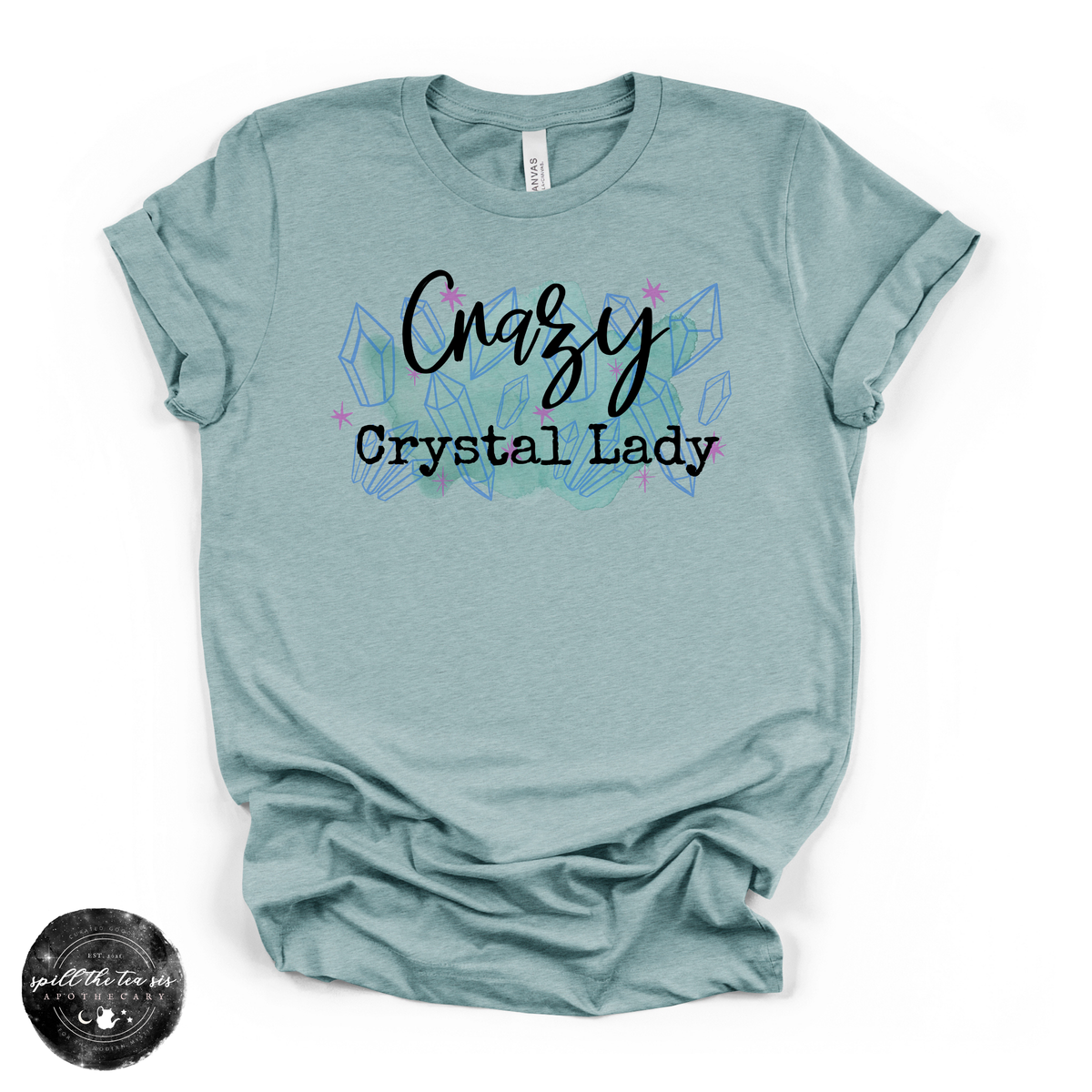 Crazy Crystal Lady Tee | Funny Crystal Lover Graphic T-Shirt