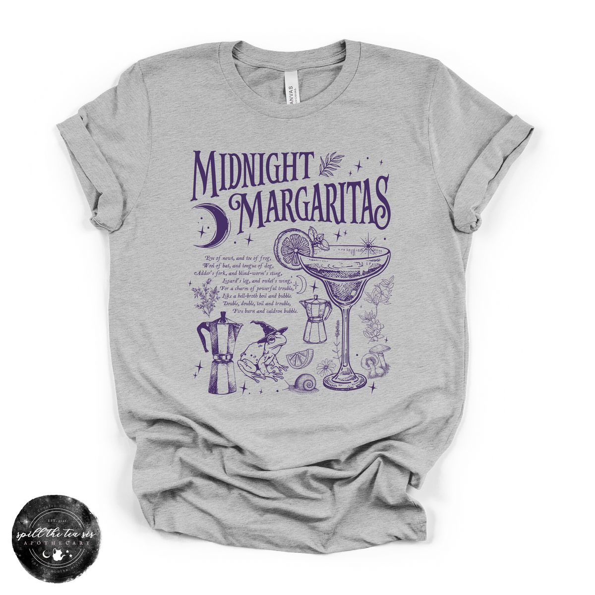 Midnight Margaritas Spell Tee | Witchy Cocktail Graphic T-Shirt
