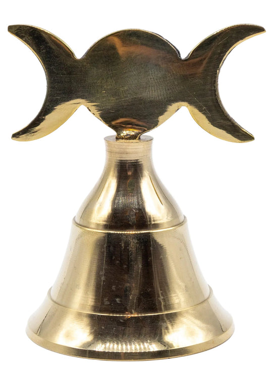 4" Brass Triple Moon Altar Bell