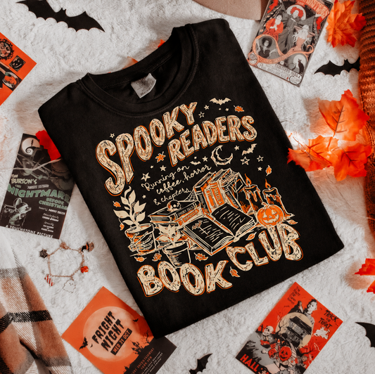 Spooky Readers Book Club Tee | Book Lover  Graphic T-Shirt {WHITE DESIGN}