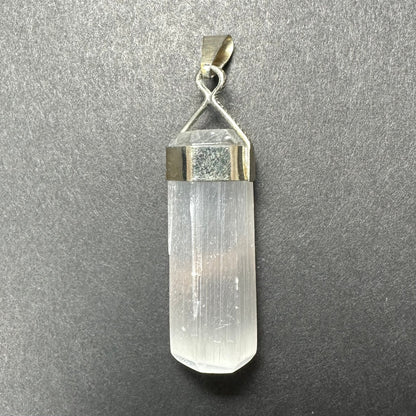 Selenite Pendant in Sterling Silver Clasp
