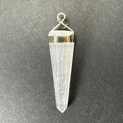 Selenite Pendant in Sterling Silver Clasp