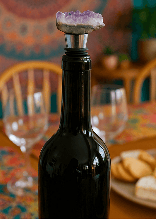 Amethyst Crystal Cluster Wine Stopper
