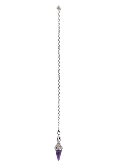 Ornate Amethyst Crystal Pendulum