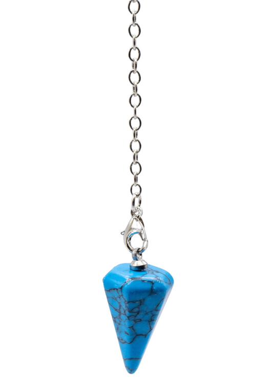 Blue Howlite Crystal Pendulum