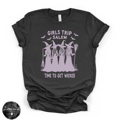 Girls Trip to Salem Tee | Witchy Travel Graphic T-Shirt {LIGHT PURPLE}
