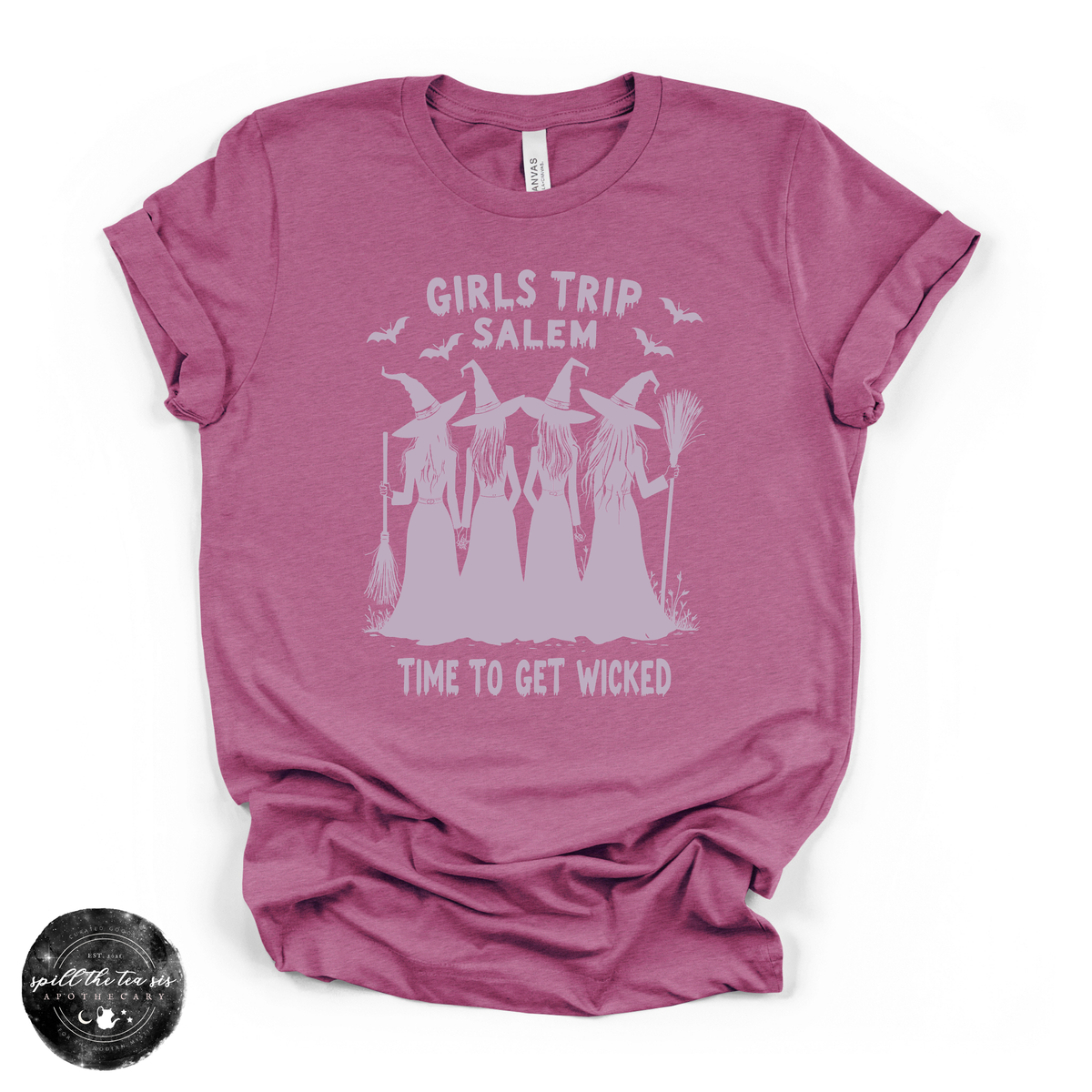 Girls Trip to Salem Tee | Witchy Travel Graphic T-Shirt {LIGHT PURPLE}