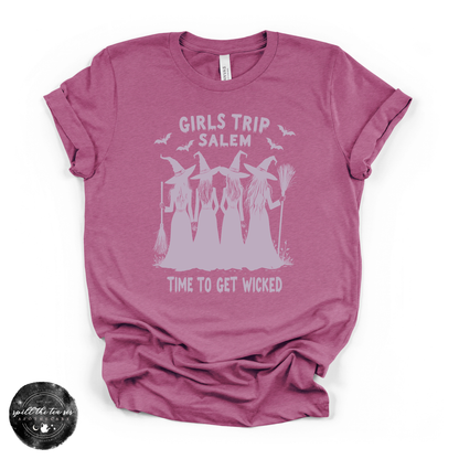 Girls Trip to Salem Tee | Witchy Travel Graphic T-Shirt {LIGHT PURPLE}