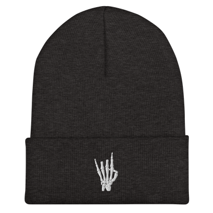Rock On Skeleton Cuffed Beanie